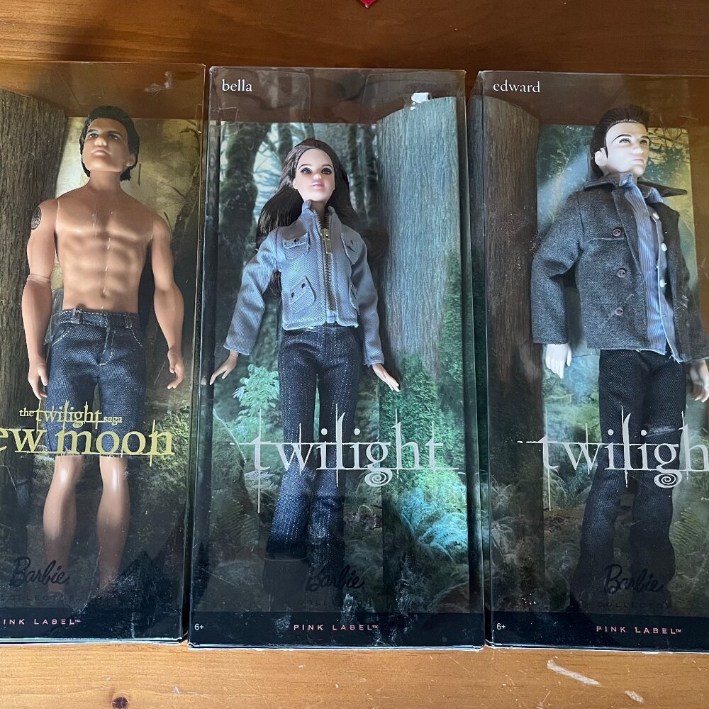 Twilight Barbie collector dolls (Jacob, Bella & Edward)
